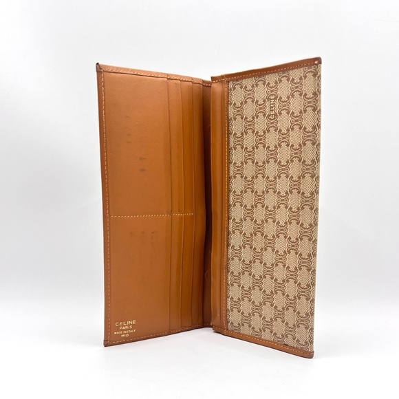 Authentic CELINE Vintage Coated Canvas and Leather Folding Long Wallet - Picture 5 of 7